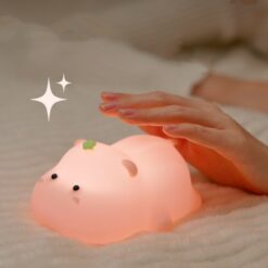 Silicone Hippo Decompression Sleeping Night Light Lamp