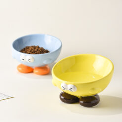 Multifunctional Cute Pet Oblique Ceramic Food Bowl