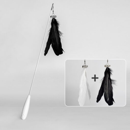 Interactive Telescopic Rod Self-hi Bell Feather Pet Toy